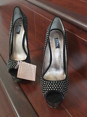ZiGiny Blacklabel Peep Toe Platform Bling Stilettos
